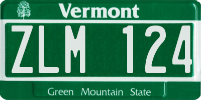 VT license plate ZLM124