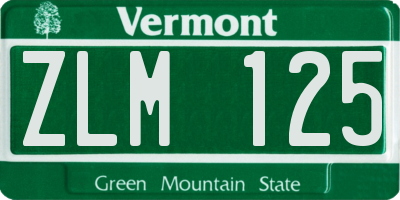 VT license plate ZLM125