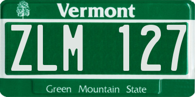 VT license plate ZLM127