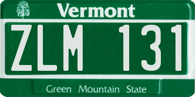 VT license plate ZLM131