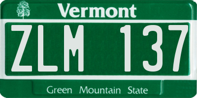 VT license plate ZLM137
