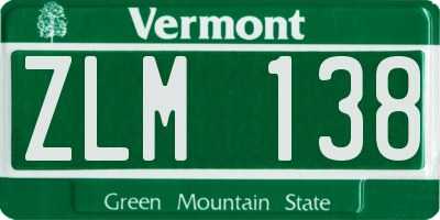 VT license plate ZLM138