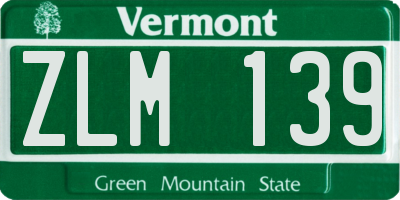 VT license plate ZLM139