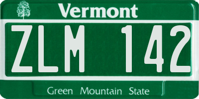 VT license plate ZLM142