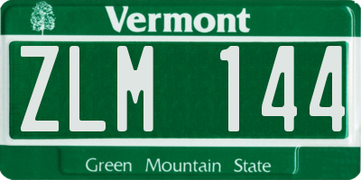 VT license plate ZLM144