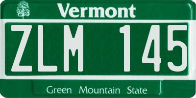 VT license plate ZLM145