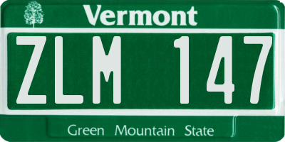 VT license plate ZLM147