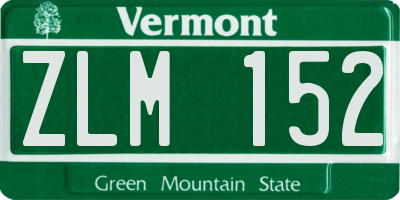 VT license plate ZLM152
