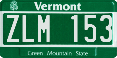 VT license plate ZLM153