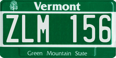VT license plate ZLM156