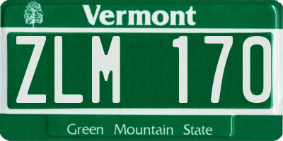 VT license plate ZLM170