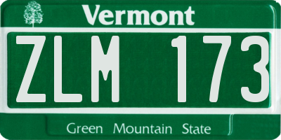 VT license plate ZLM173
