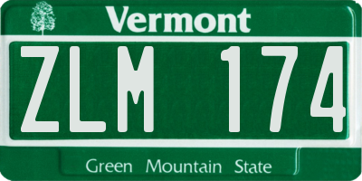VT license plate ZLM174