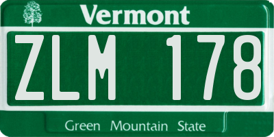VT license plate ZLM178