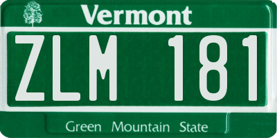 VT license plate ZLM181