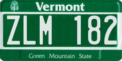 VT license plate ZLM182
