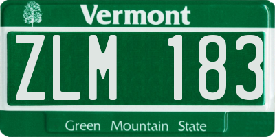 VT license plate ZLM183