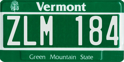 VT license plate ZLM184