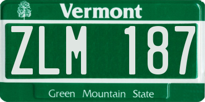 VT license plate ZLM187