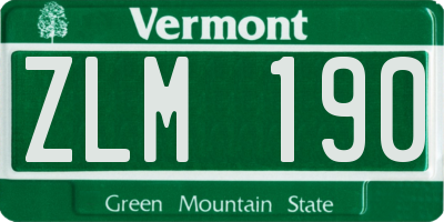 VT license plate ZLM190
