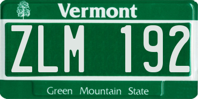 VT license plate ZLM192