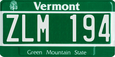 VT license plate ZLM194