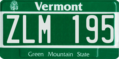 VT license plate ZLM195