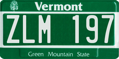 VT license plate ZLM197