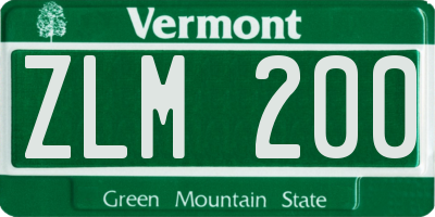 VT license plate ZLM200
