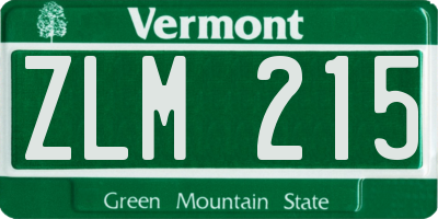 VT license plate ZLM215