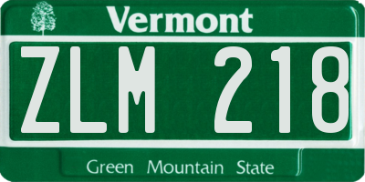 VT license plate ZLM218