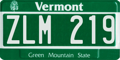 VT license plate ZLM219