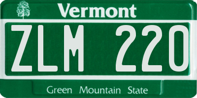 VT license plate ZLM220