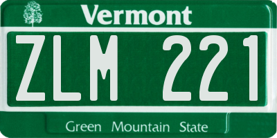 VT license plate ZLM221