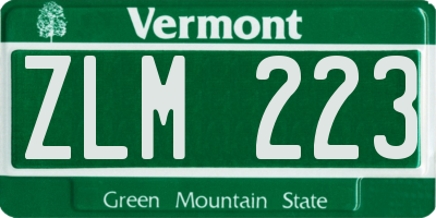 VT license plate ZLM223