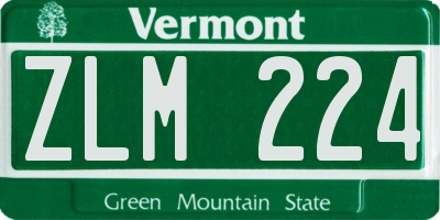 VT license plate ZLM224