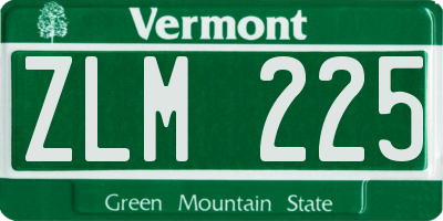 VT license plate ZLM225