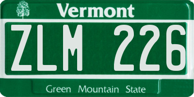 VT license plate ZLM226