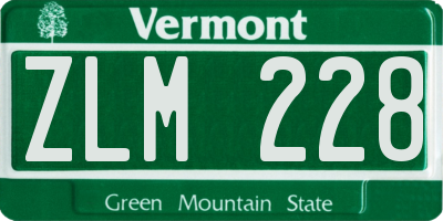 VT license plate ZLM228