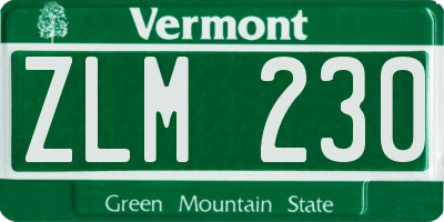 VT license plate ZLM230