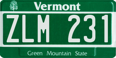 VT license plate ZLM231
