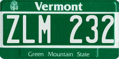 VT license plate ZLM232