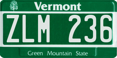 VT license plate ZLM236