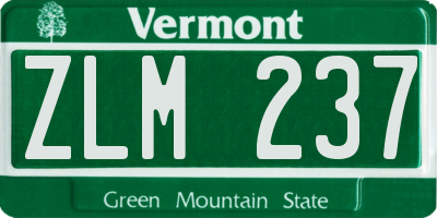 VT license plate ZLM237