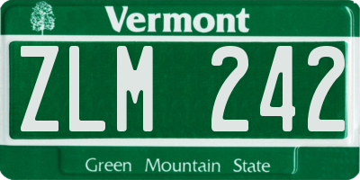 VT license plate ZLM242