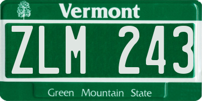 VT license plate ZLM243