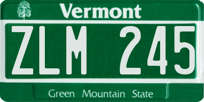 VT license plate ZLM245