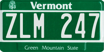 VT license plate ZLM247