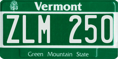 VT license plate ZLM250