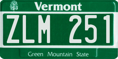 VT license plate ZLM251